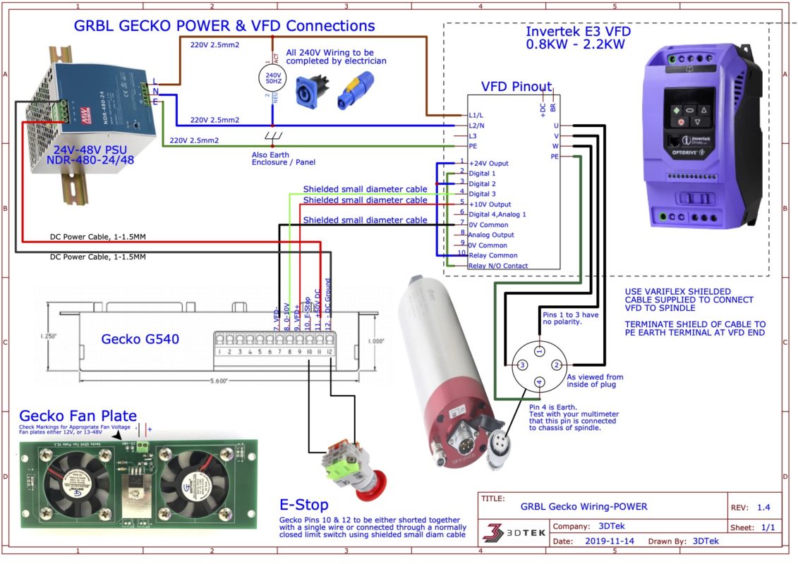 Grbl   Gecko G540 Combo Wiring Diagrams